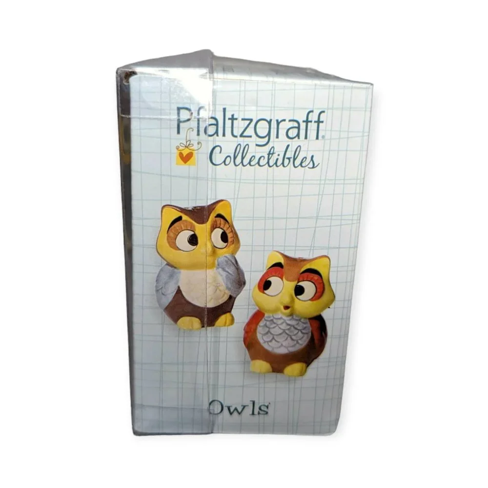 Pfaltzgraff Owl Salt & Pepper Set of 2 Ceramic Shakers